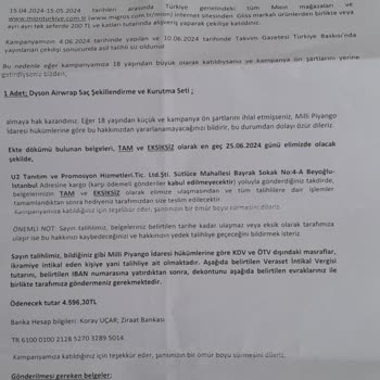 Migros Mağduriyeti Kampanya Talihlisi