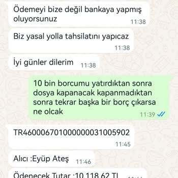 Yapı Kredi Bankası Hukuk Bürosu Borç İşlemleri Şikayeti