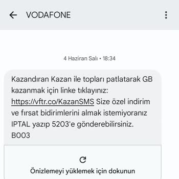 Vodafone'dan Gelen SMS İle Faturama Ekstra Ücret Yansıtıldı!