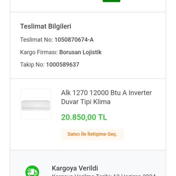 Borusan Lojistik Ve Kendi Kendine Adresi Bulması Beklenen Klima