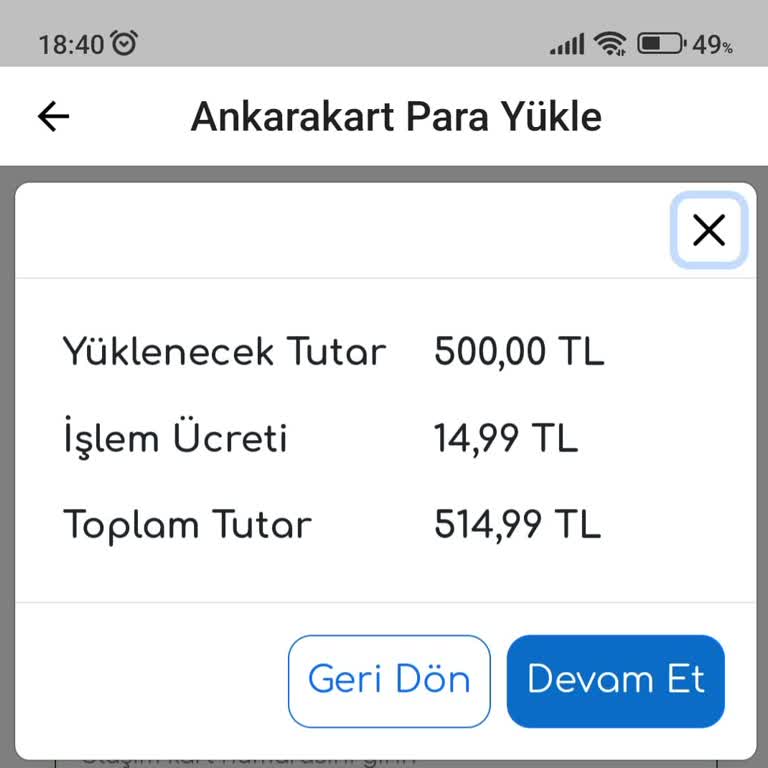 EGO Genel Müdürlüğü Para Yüklemelerinde Komisyon Alınması