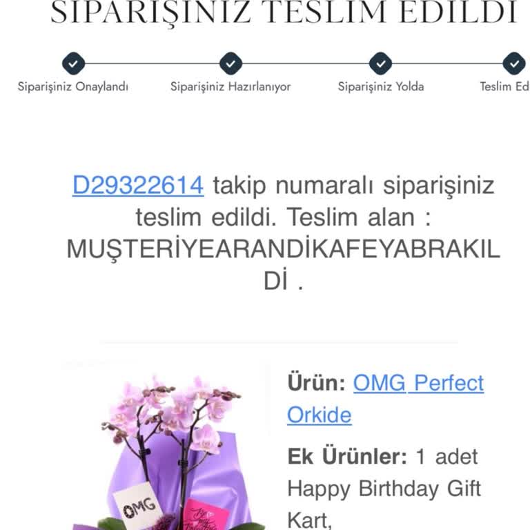 Taze Çiçek (tazecicek.com) Doğum Günü Sürprizinde Yaşanan Teslimat Sorunu
