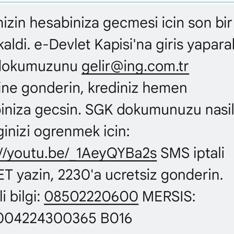 ING Onaylı Kredi İçin Şubeye Çağrıldım