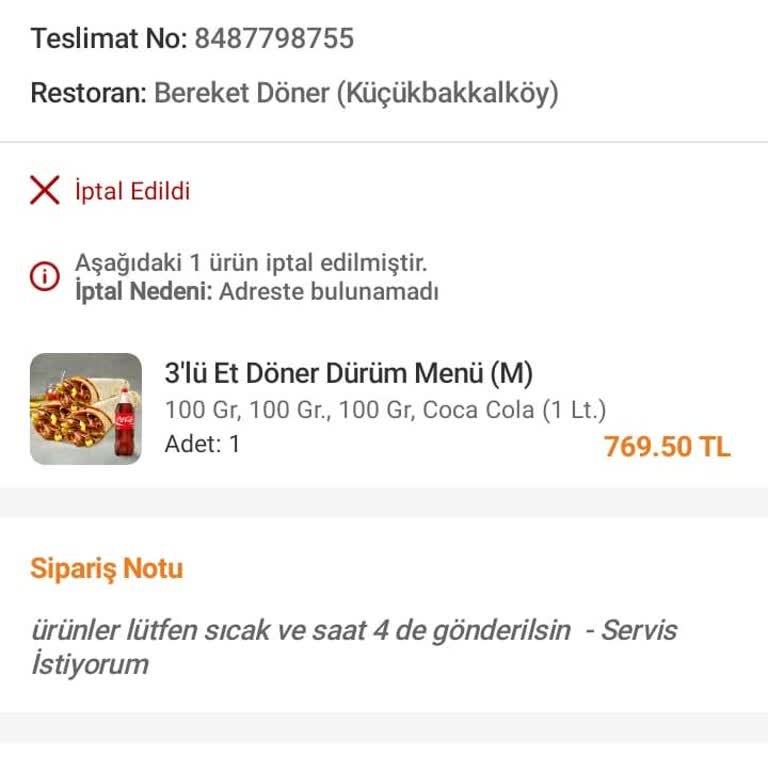Trendyol GO Yemek Siparişi Hk.