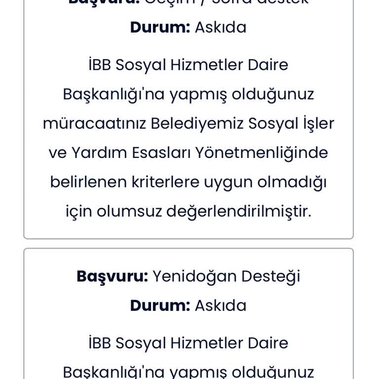 İBB - İstanbul Büyükşehir Belediyesi Yenidoğan Destek Paketi Sorunları