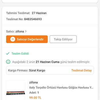 Trendyol Zifona İsimli Mağaza Gönderilmeyen Ürün