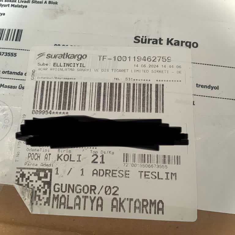 Sürat Kargo Kargo Teslim Etmeme