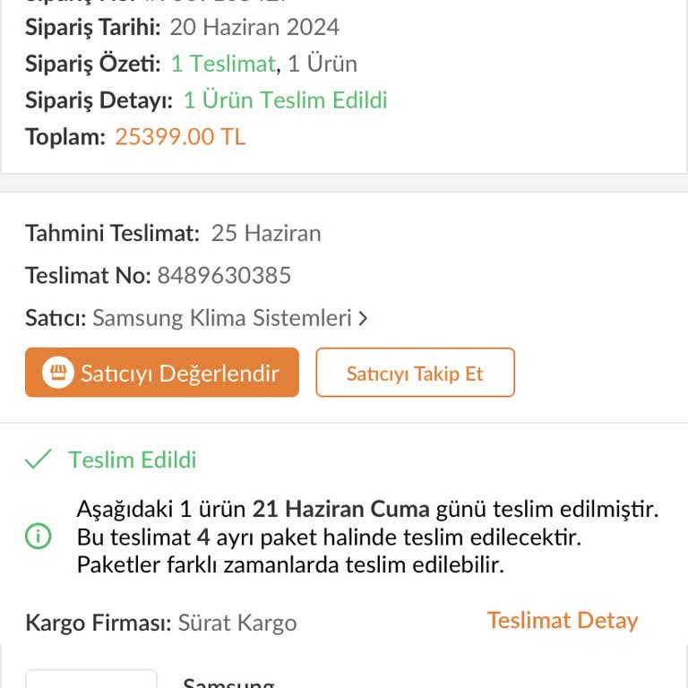 Samsung Klima 50 Gün Sonra Kurulum