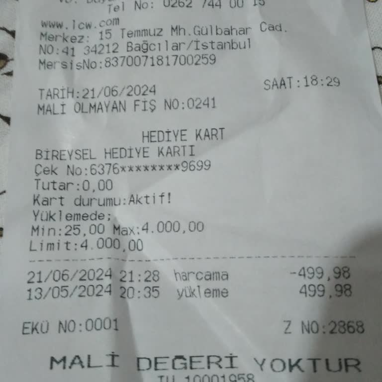 LCW Kocaeli Çayırova Şubesinde Sorun