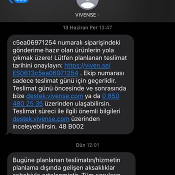 Vivense Ürünlerimi Teslim Etmiyor