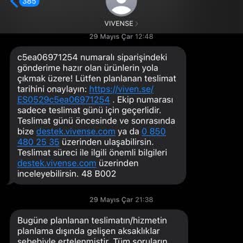 Vivense Ürünlerimi Teslim Etmiyor