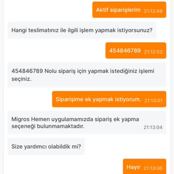Migros Hemen İletişim Eksikliği