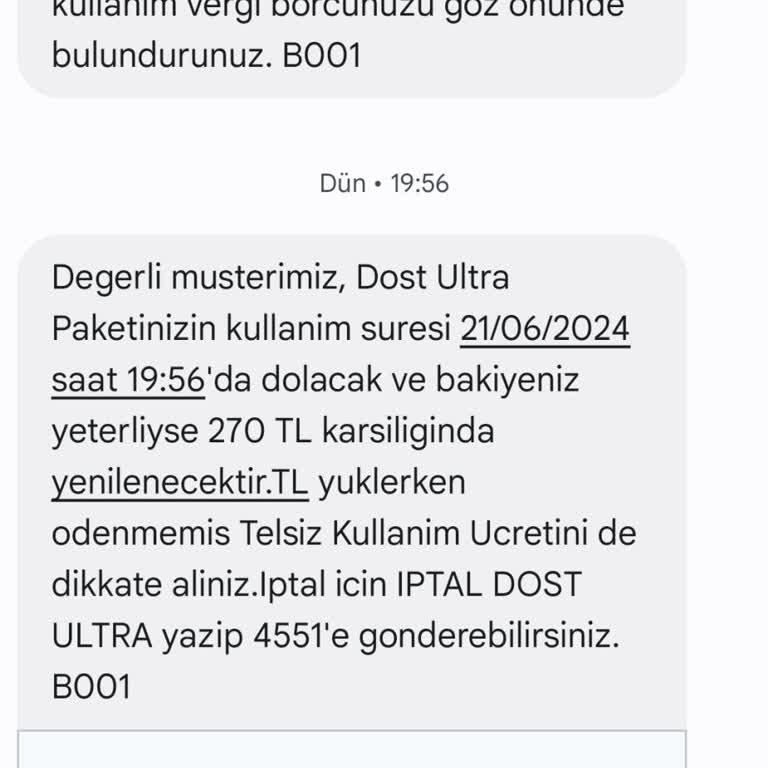 Bimcell Dost Paket Haksız Bakiye Bulundurma Zorunluluğu