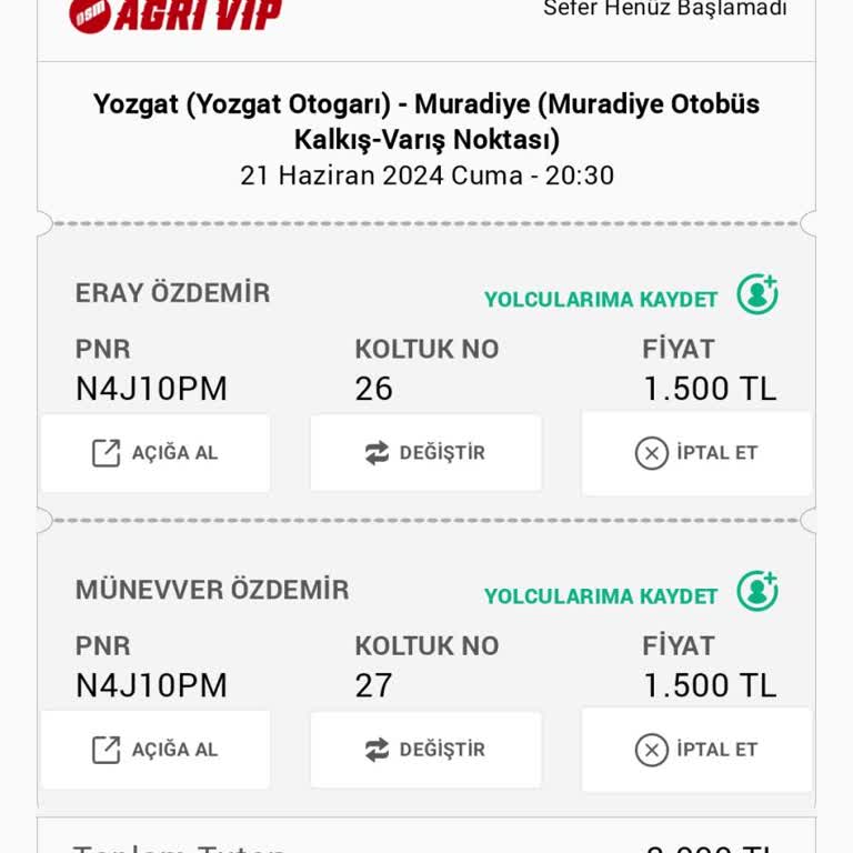 Obilet Ağrı Vip Turizmde Yaşanan Mağduriyet