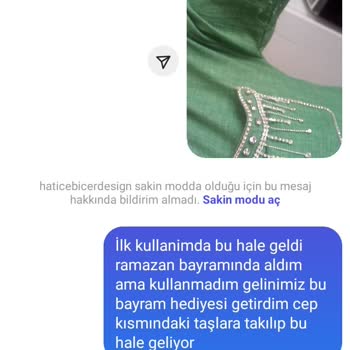 Hatice Biçer Design Elbise Bir Saatlik Giymede Söküldü