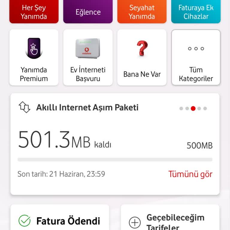 Vodafone İnternet Aşım Paketi