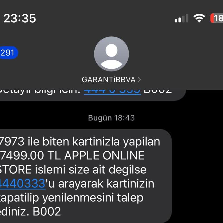 Garanti BBVA Kredi Kartımdan Bilgim Dışında Apple Dan Harcama Yapılmış