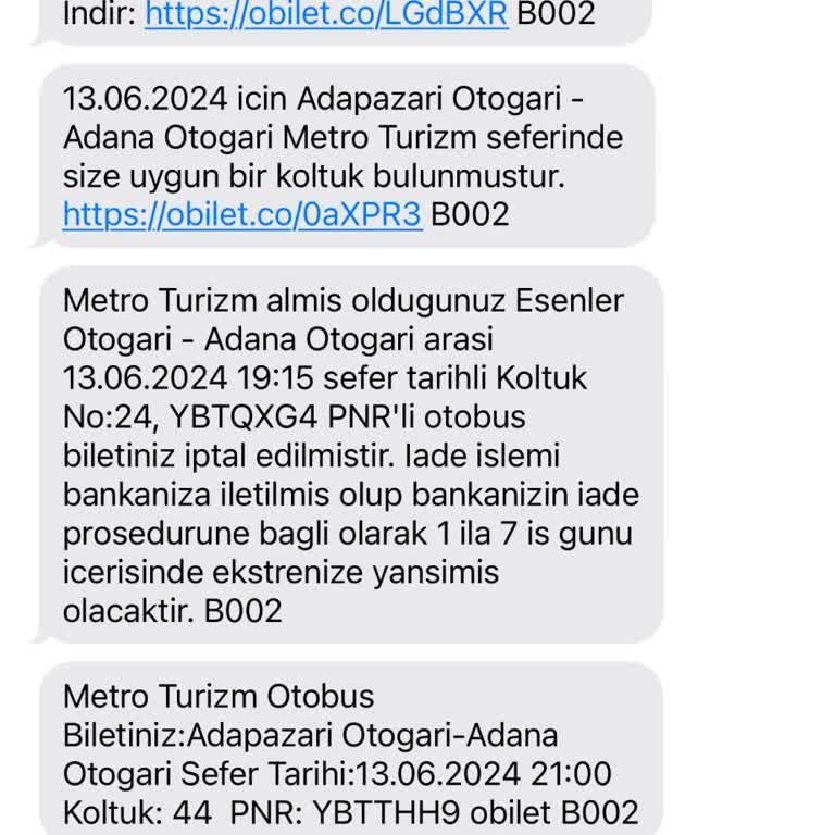 Metro Turizm Obilet Ten Alınan Bilet Mağduriyeti