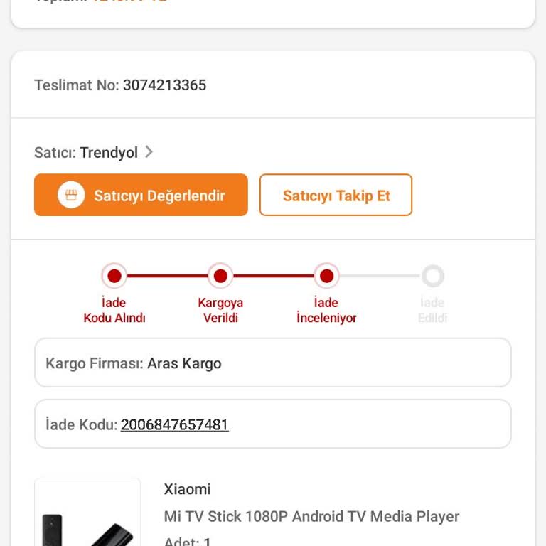 Trendyol İade Paramı Vermiyor.
