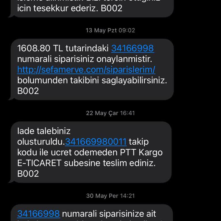 Sefamerve İade Ve Ücreti Sorunu