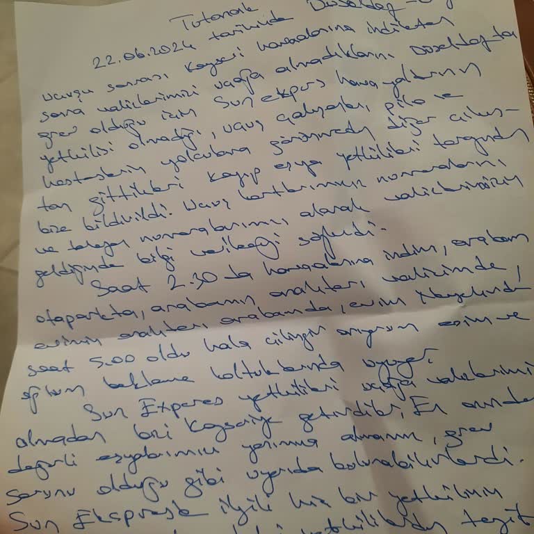 Sun Expres Havayolu Şirketinin Hatası