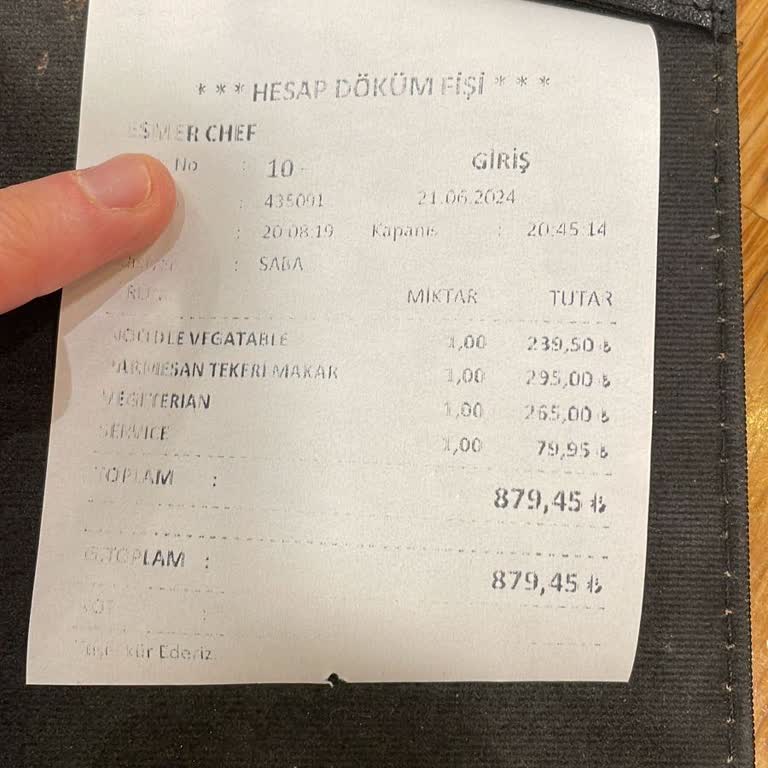 Esmer Chef Servis Ücreti Ödemek