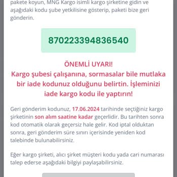 Elif Özbey Butik E*** Özbey Butik Para İadesi Yapmıyor
