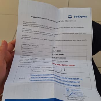 Sunexpress Uçuşun İptal Edilmesi