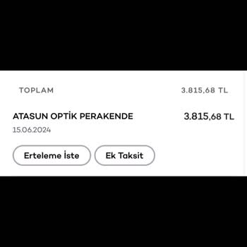 Atasun Optik Parayı Alıyor Siparişi Oluşmuyor