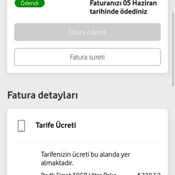 Vodafone Haksız Tarife Ücreti