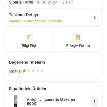 Migros Sanal Market Çürük Ürün Gönderiyor.
