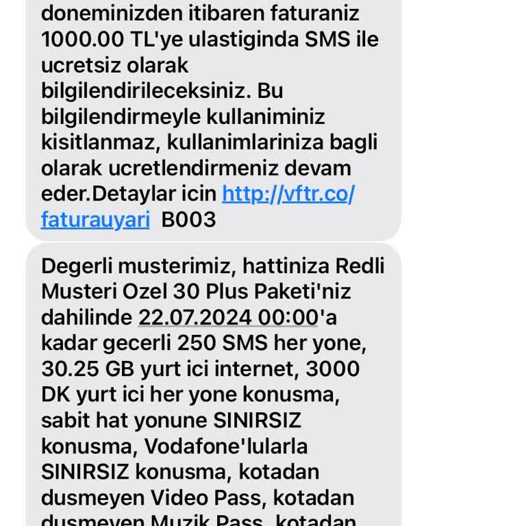 Vodafone Fahiş Fatura Ücreti