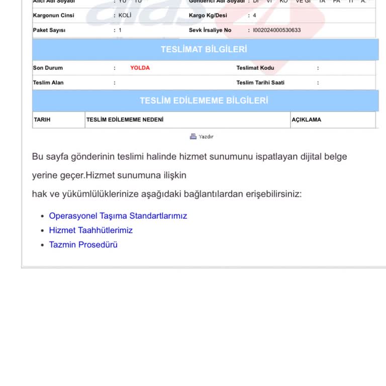 Aras Kargo Kargom 8 Gün Oldu Gelmedi