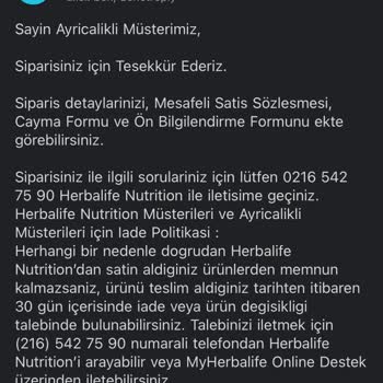 Herbalife'ta Satın Alınan Ürünü Göndermiyorlar