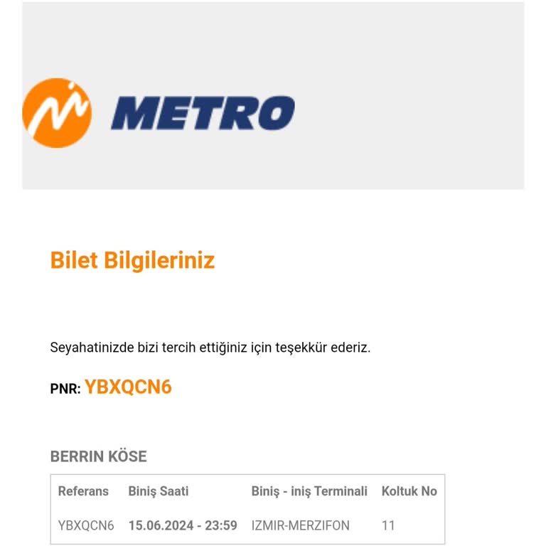 Metro Turizm Bilet İptal Ettim Ücreti Yatmadı