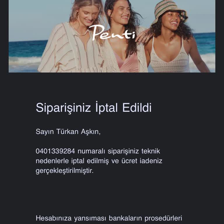 Penti Sipariş İptal Edilmesi