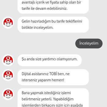 Vodafone Tarife Değişikliği Hakkında