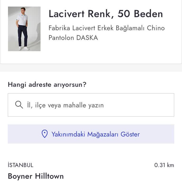 Boyner Hilltown Ürün Sorunu