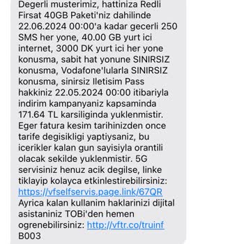 Vodafone Tarife Ücretlendirmesini Çok Fazla Arttırıp Bana Bildirmemesi