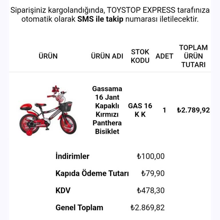 Toystop Siparişimi Teslim Etmeden Aramadan İptal Etti