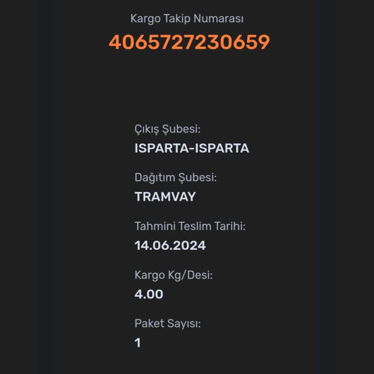 Isparta Aras Kargo İade Paketimi Bekletiyor