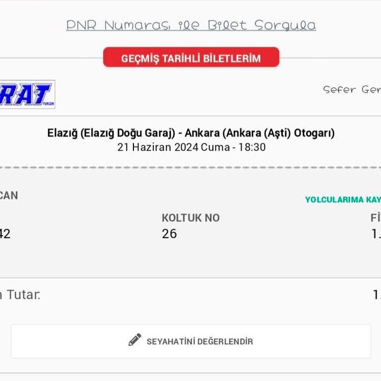 Lüks Fırat Turizm Otobüs Bileti Rezervasyon Şikayeti