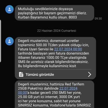 Vodafone Faturam 170'den 600'e Çıktı!