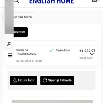 English Home İade Kabul Etmedi