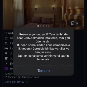 Hotels.com Eksik Ücret Yatırıyor