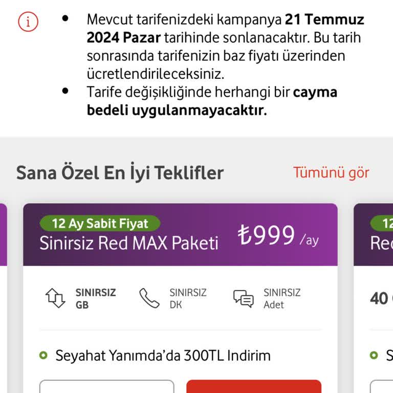 Vodafone Mobil Fatura Fiyat Teklifi