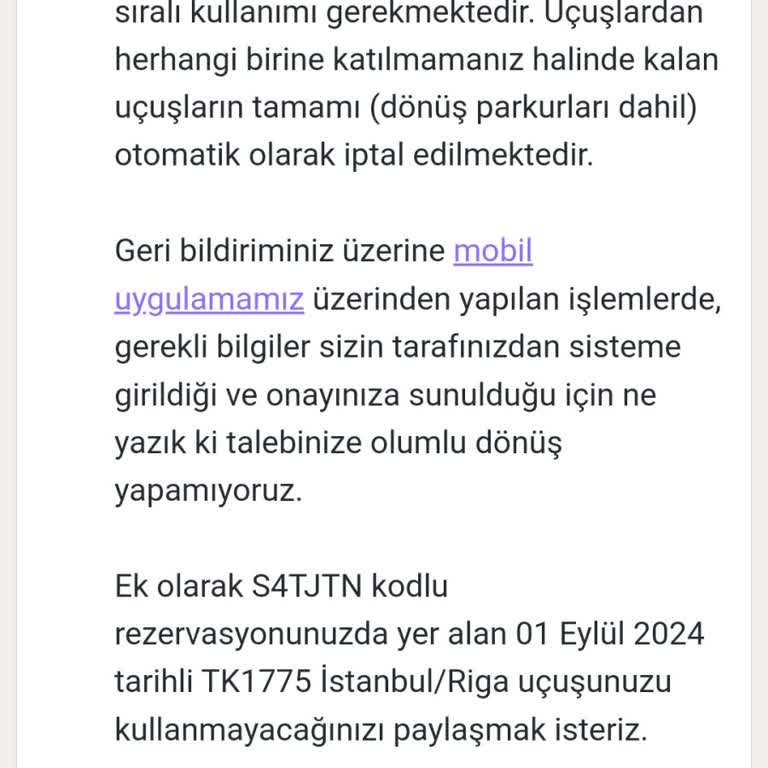 THY Bilet Değişikliği Ve Mağduriyet