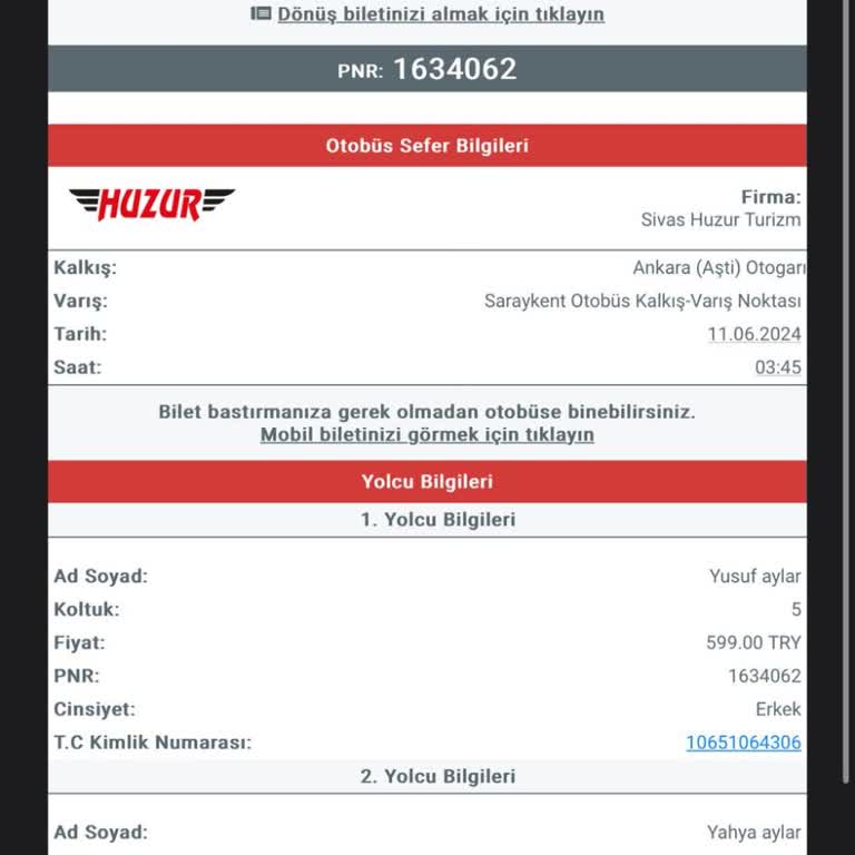 Obilet Ücret İadesi Problemi