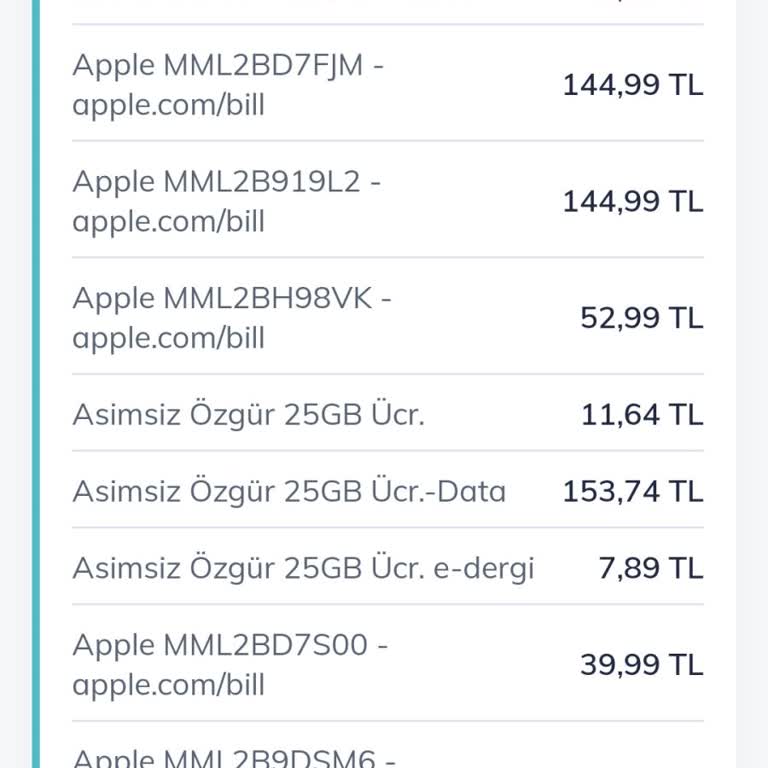 Türk Telekom Fatura Detayı Fazladan Apple Ödemesi