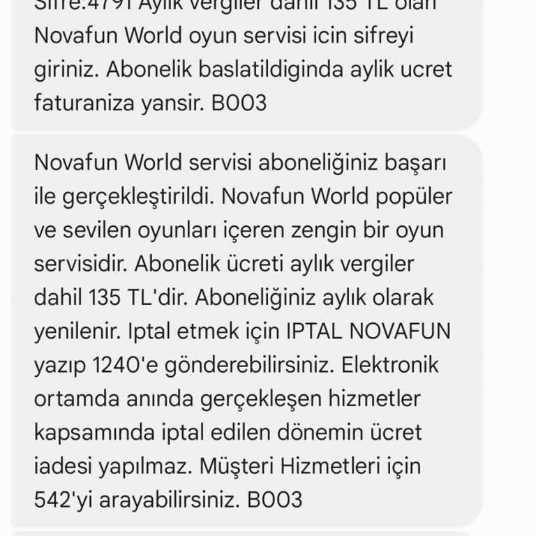 Vodafone Novafun World Aboneliği